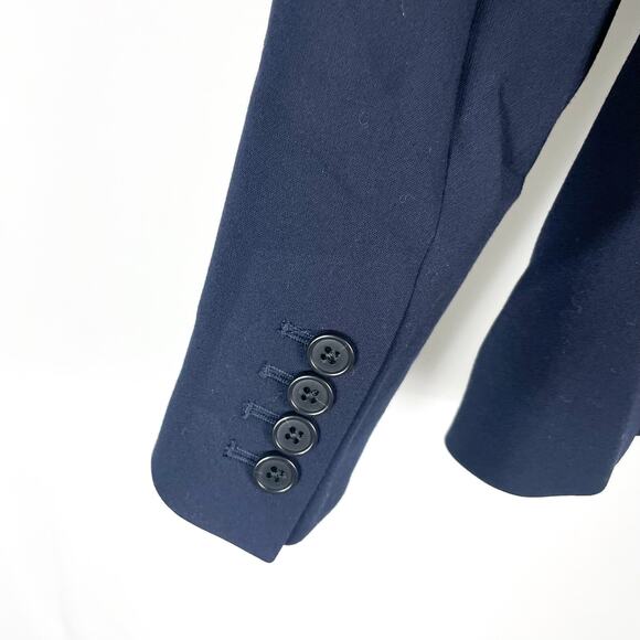 J Crew Regent Blazer Navy Blue Stretch Notch Collar Button Front Sz 4 TALL - Picture 10 of 12